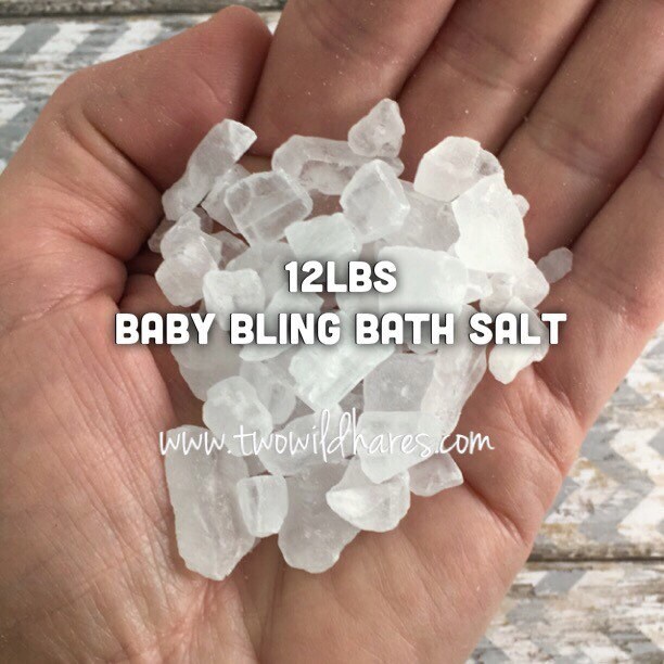 12lb BABY BLING BATH Salt, GemstoneLike Large Crystals, Uncolored