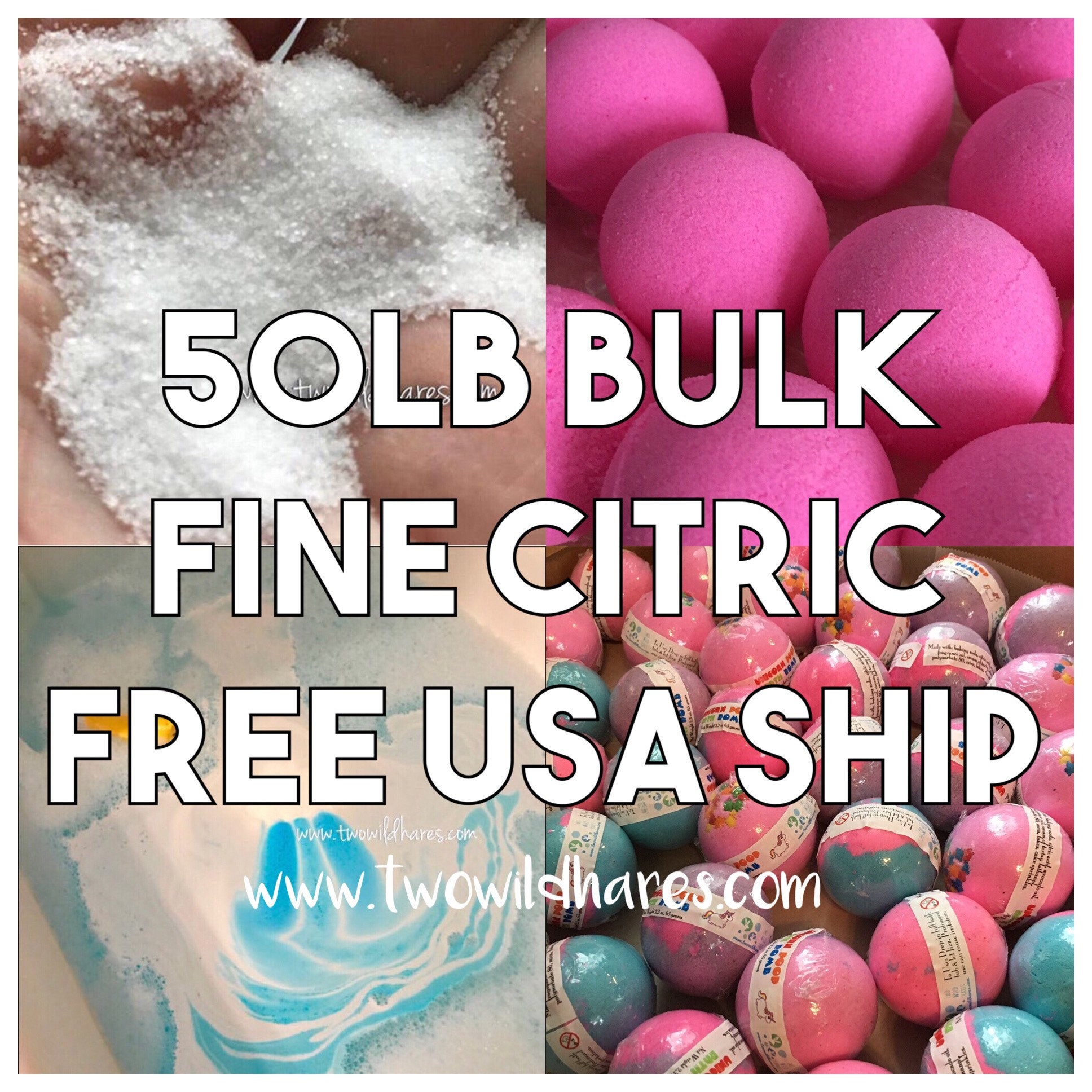 50lbs FINE CITRIC ACID Food Grade Anhydrous Bath Bombs 