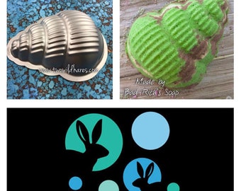 LARGE SEA SHELL Bath Bomb Mold, Metal, 4"x3.25", Beach Bomb, Mermaid Shell, Two Wild Hares