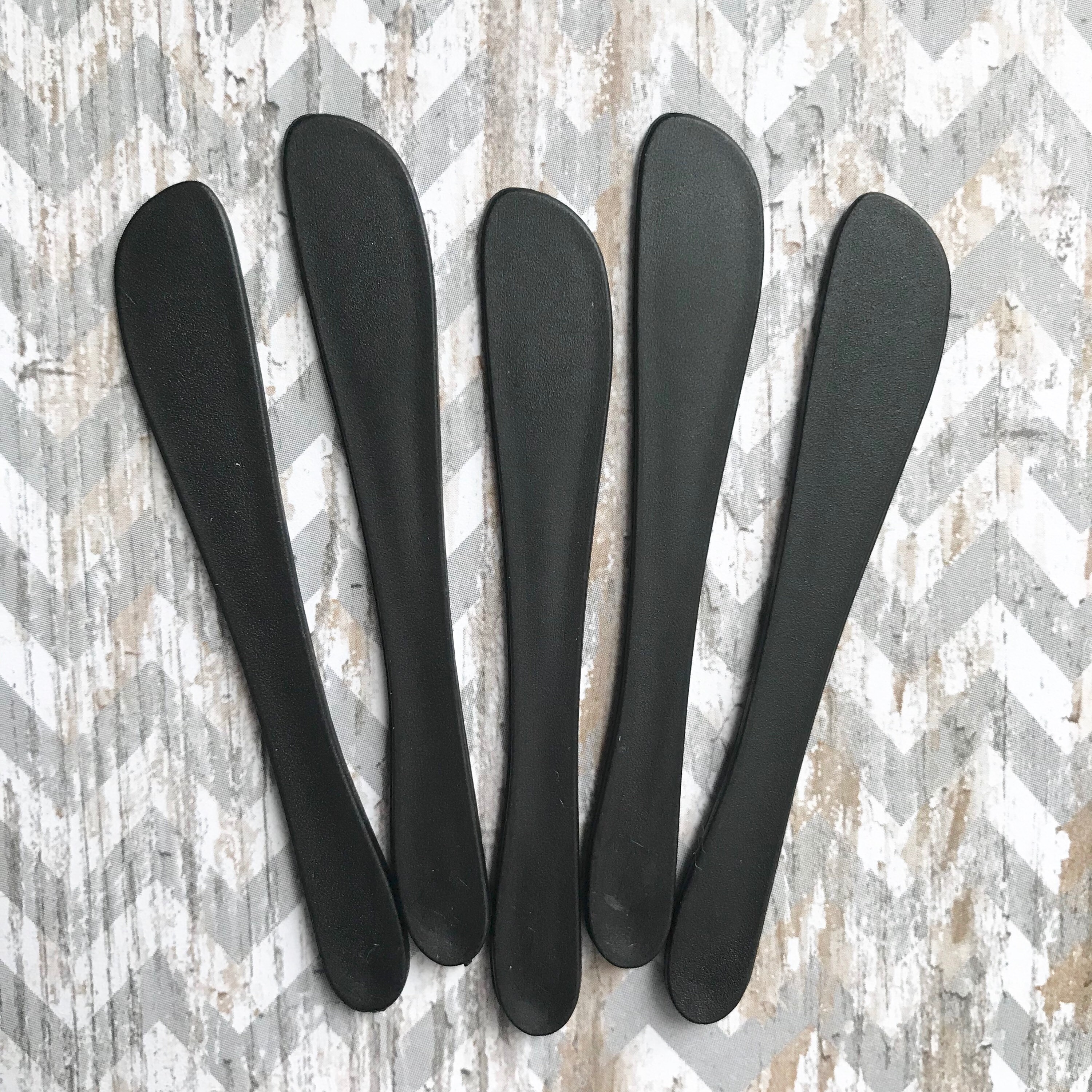 50 Flat Black Cosmetic Applicators, 2.75, For Sugar Scrub, Body Butter