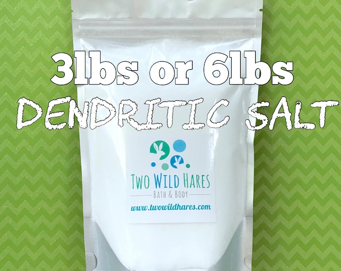 DENDRITIC Salt, Fine Grain, Anchors Scent, Keeps Salts from Clumping, Choose 3lbs or 6lbs, DIY Bath Bomb, Free USA Ship,Two Wild Hares