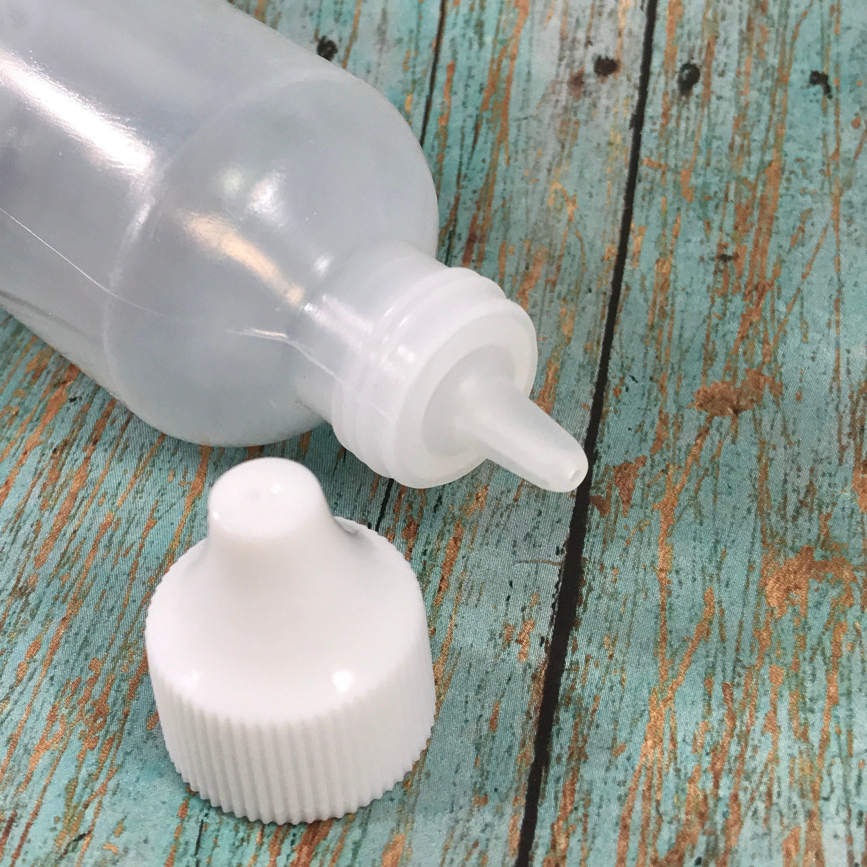 Small Mini Plastic Squeeze Bottles PET White Disc Top 4 Oz. 