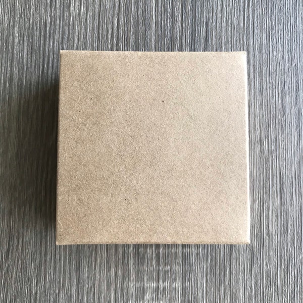 25-KRAFT Loofah-zeepdoos, vierkant, zonder venster, 3,06 x 3,06 x 1,3438 inch, milieuvriendelijke recyclebare zeepverpakking, twee wilde hazen
