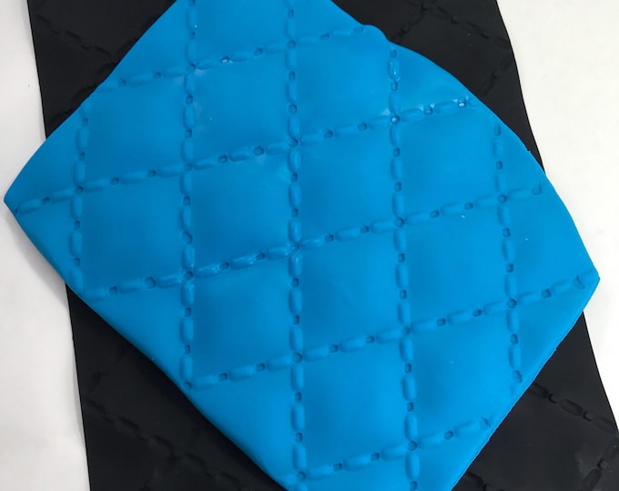 PLAID/QUILTED/Sweater Impression Texture Mold Mat, 9.5"x7", Silicone, Bubble bar, Soap Dough, Fimo, DIY Soap, Free Usa Ship,Two Wild Hares