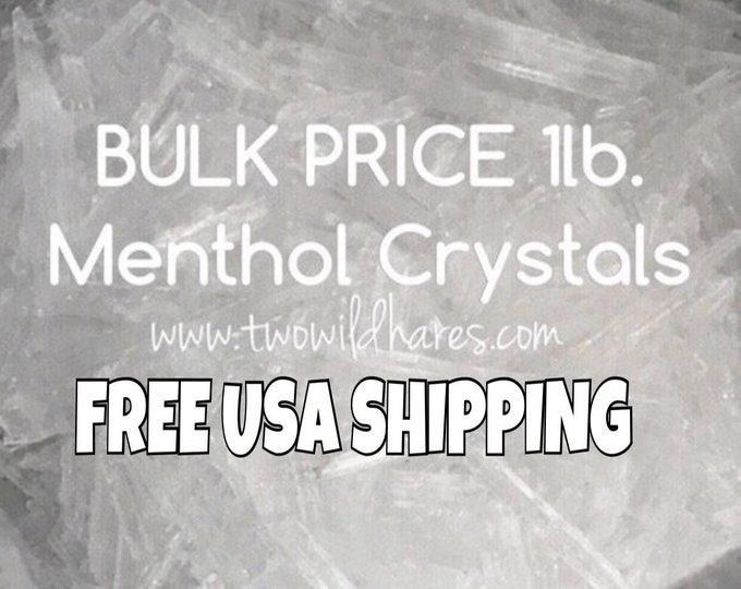 1lb MENTHOL Crystals, Free USA Shipping, 100% Mentha Arvensis, DIY Steamers, Salve, Toothpaste, Two Wild Hares