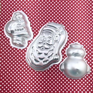CHRISTMAS SET (Santa w/Toys/Santa Claus Beard/Fat Snowman) Bath Bomb & Baking Molds, Metal, Christmas, Winter, Snow, Two Wild Hares