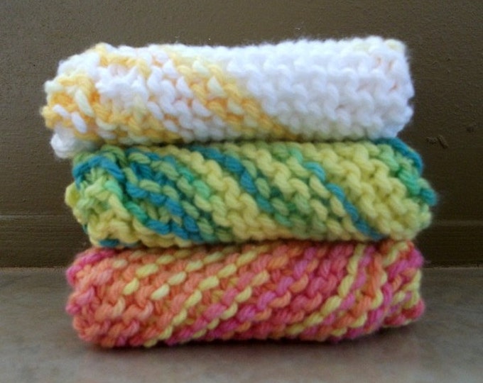 100% Cotton Handmade Dishcloth/Washcloth, Random Colors, Two Wild Hares
