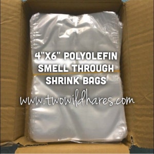 500-SM 4x6 POLYOLEFIN Shrink Bags, Free Us Ship, Smell Through Plastic, 100g, BEST Wrap Available for Soap, Bath Bombs, Two Wild Hares image 4