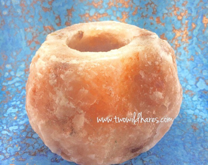 HIMALAYAN SALT CANDLE Holder, Natural Pink Salt, Fits Votives or Tealights, 1.5-2lb