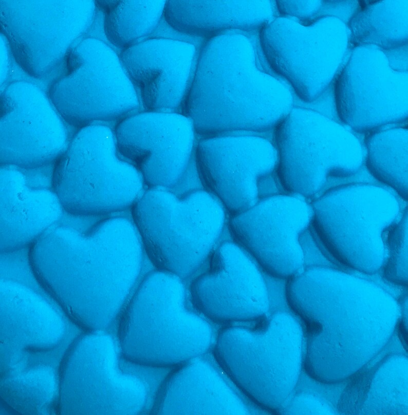 Bubble bar Silicone Two Wild Hares Free Usa Ship Fimo Soap Dough HEARTS Impression Texture Mat Mold DIY Soap 9.5x7