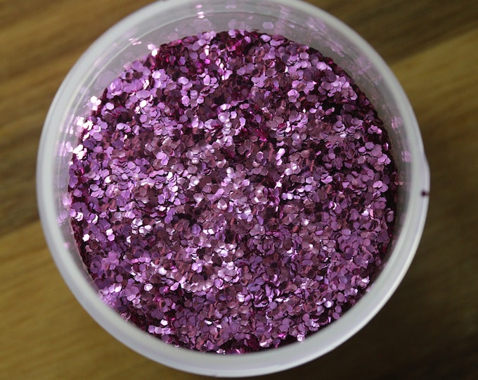 Princess Pink Chunky Biodegradable Glitter, Made in the USA, Non Toxic, Cruelty Free, 1oz