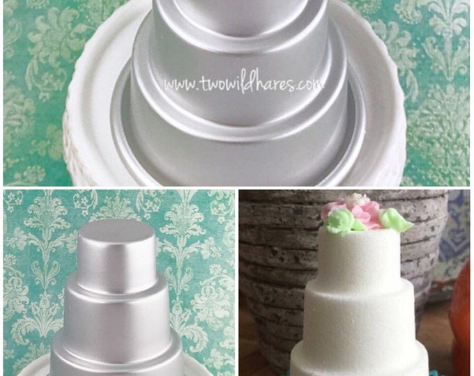 WHITE WEDDING CAKE, Bath Bomb Mold, 3 Tiered Cake, Metal, 3.25", Two Wild Hares