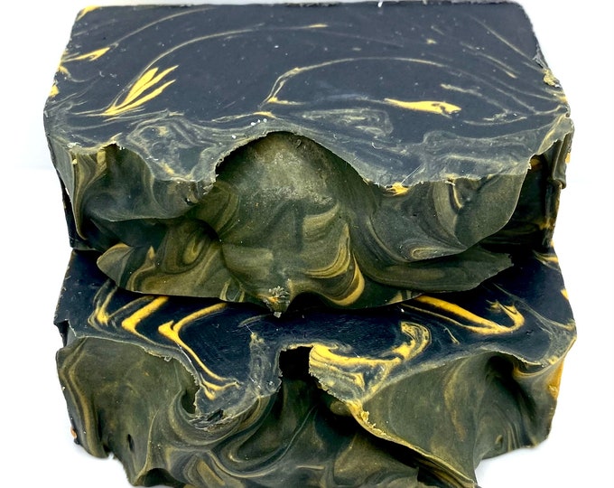 BLACK AMBER Handmade Soap, 4 oz, Masculine Scent,Two Wild Hares