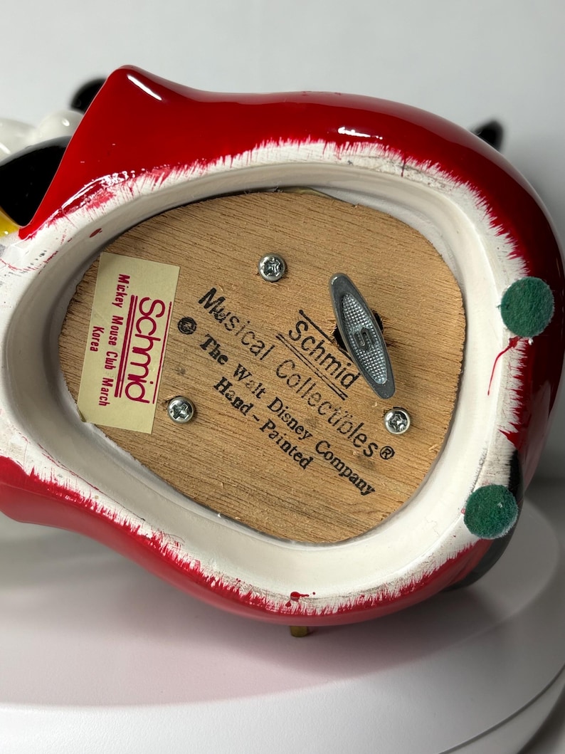Disney Schmid Mickey Mouse Club March Music Box Ceramic Figurine image 5