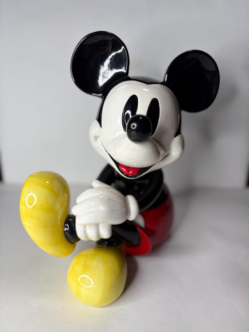 Disney Schmid Mickey Mouse Club March Music Box Ceramic Figurine image 1