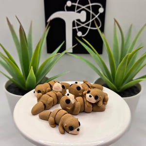 Otter | 3D Printed | Articulated Flexi Wiggle | ADHD Sensory Aid | Fidget Toy | Keychain Option | Cute Mini Animal