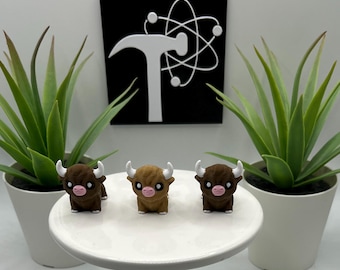 Highland Cow | 3D Printed | Articulated Flexi Wiggle | ADHD Sensory Aid | Fidget Toy | Keychain Option | Cute Mini Animal