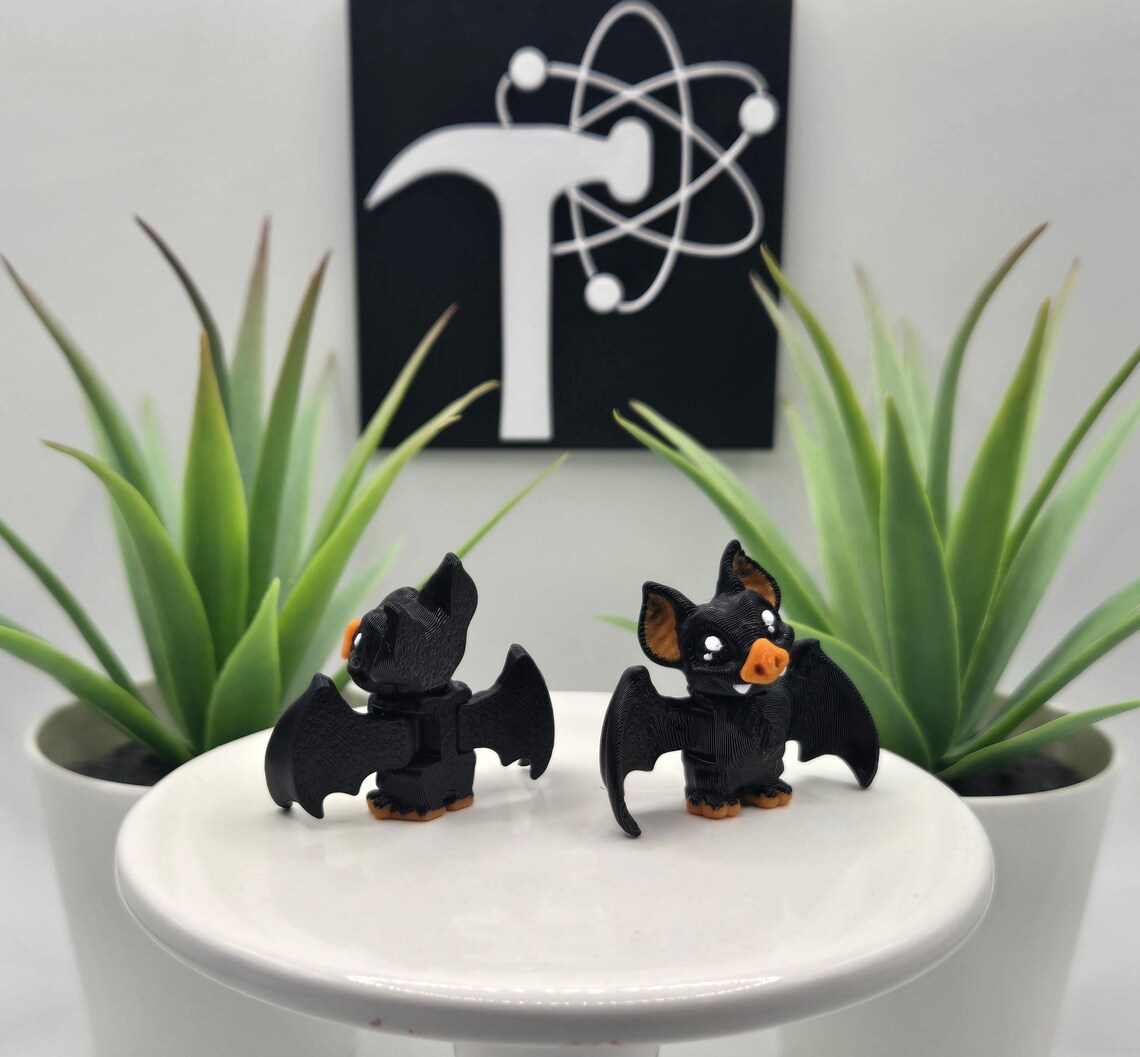 Bat | 3D Printed | Articulated Flexi Wiggle | ADHD Sensory Aid | Fidget ...