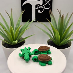 Turtle | 3D Printed | Articulated Flexi Wiggle | ADHD Sensory Aid | Fidget Toy | Keychain Option | Cute Mini Animal