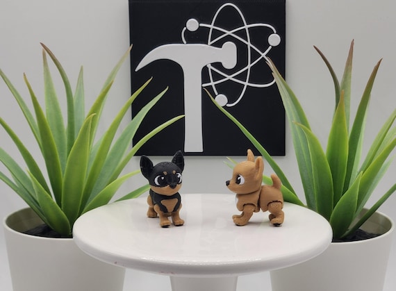 Chihuahua Dog | 3D Printed | Articulated Flexi Wiggle | ADHD Sensory Aid | Fidget Toy | Keychain Option | Dog Lover Gift