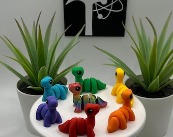 Brontosaurus | Brachiosaurus | 3D Printed | Articulated Flexi Wiggle | ADHD Sensory Aid | Fidget Toy | Keychain Option | Cute Mini Animal