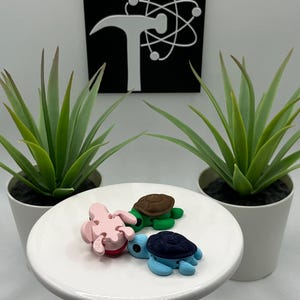 Turtle | 3D Printed | Articulated Flexi Wiggle | ADHD Sensory Aid | Fidget Toy | Keychain Option | Cute Mini Animal