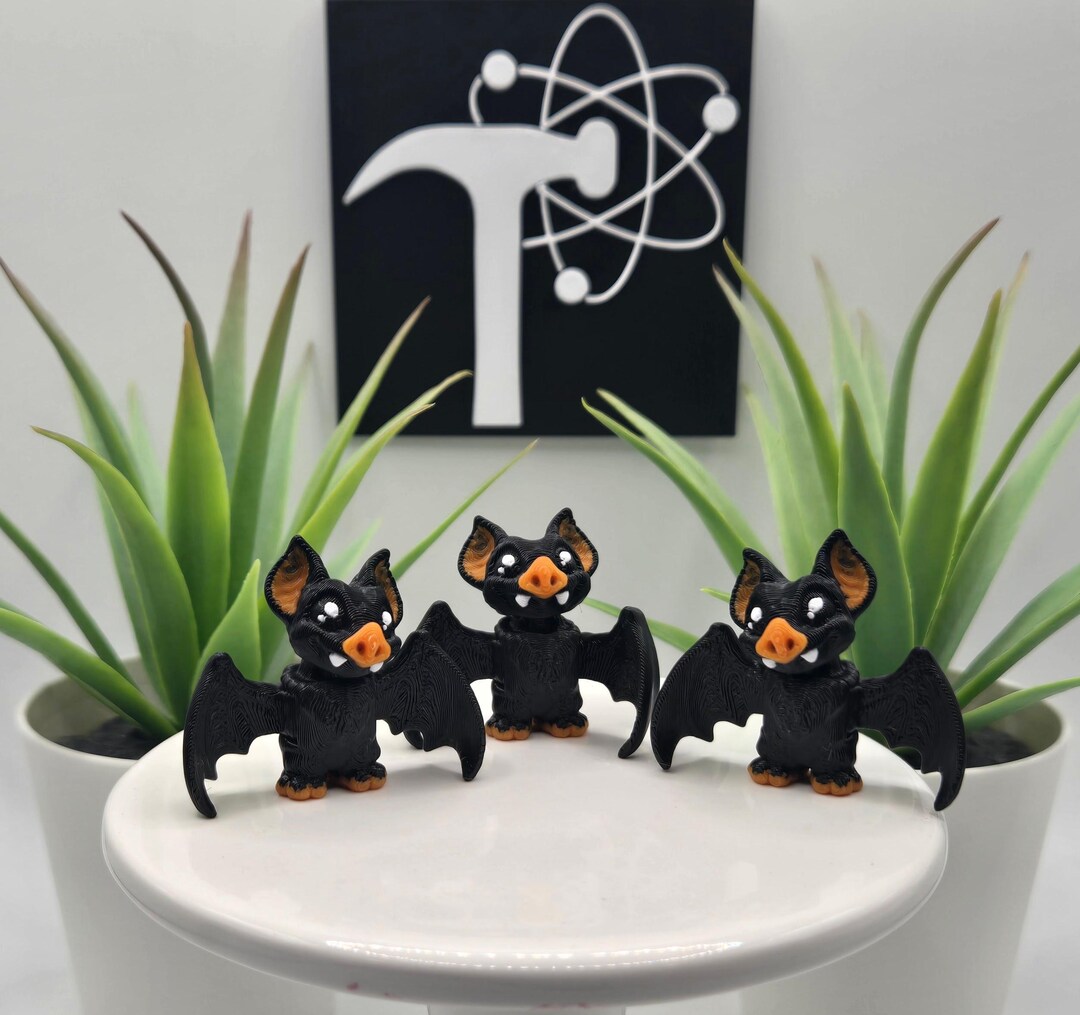 Bat | 3D Printed | Articulated Flexi Wiggle | ADHD Sensory Aid | Fidget ...