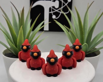 Cardinal | Bird | 3D Printed | Articulated Flexi Wiggle | ADHD Sensory Aid | Fidget Toy | Keychain Option | Cute Mini Animal