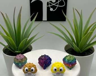 Puffer Fish | 3D Printed | Articulated Flexi Wiggle | ADHD Sensory Aid | Fidget Toy | Keychain Option | Cute Mini Animal
