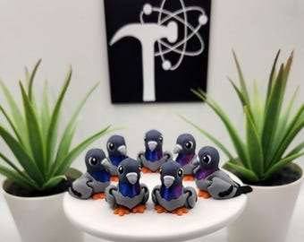 Pigeon Bird | 3D Printed | Articulated Flexi Wiggle | ADHD Sensory Aid | Fidget Toy | Keychain Option | Cute Mini Animal