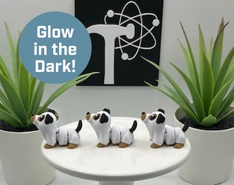 Ghost Dog | 3D Printed | Articulated Flexi Wiggle | ADHD Sensory Aid | Fidget Toy | Keychain Option | Cute Mini Animal