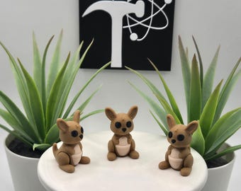 Kangaroo | 3D Printed | Articulated Flexi Wiggle | ADHD Sensory Aid | Fidget Toy | Keychain Option | Cute Mini Animal