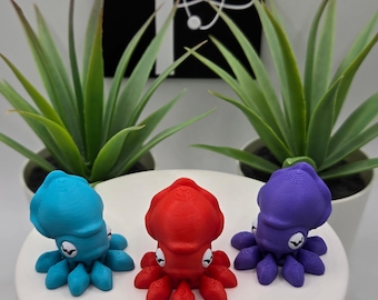 Cuttlefish | 3D Printed | Articulated Flexi Wiggle | ADHD Sensory Aid | Fidget Toy | Keychain Option | Cute Mini Animal