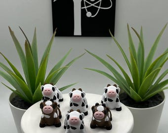 Cow | 3D Printed | Articulated Flexi Wiggle | ADHD Sensory Aid | Fidget Toy | Keychain Option | Cute Mini Animal