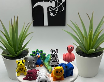 Set de cuentos con osos polares / Impreso en 3D / Articulado flexible / Ayuda sensorial para TDAH / Juguete antiestrés / Animales bebés