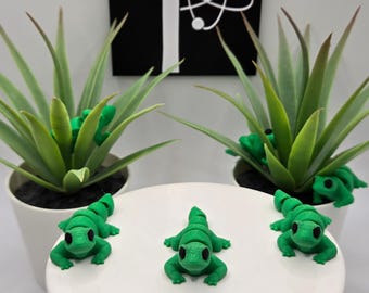 Lagarto / Impreso en 3D / Articulado Flexi Wiggle / Ayuda sensorial para TDAH / Juguete antiestrés / Opción de llavero / Lindo mini animal