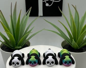 Panda / Impreso en 3D / Articulado Flexi Wiggle / Ayuda sensorial para TDAH / Juguete antiestrés / Opción de llavero / Lindo mini animal