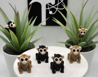 Monkey | 3D Printed | Articulated Flexi Wiggle | ADHD Sensory Aid | Fidget Toy | Keychain Option | Cute Mini Animal