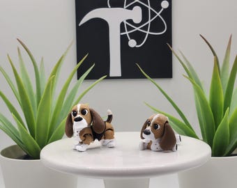 Basset Hound | 3D Printed | Articulated Flexi Wiggle | ADHD Sensory Aid | Fidget Toy | Keychain Option | Dog Lover Gift