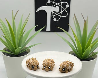 Puercoespín / Impreso en 3D / Articulado Flexi Wiggle / Ayuda sensorial para TDAH / Juguete antiestrés / Opción de llavero / Lindo mini animal