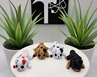 Cachorro / Impreso en 3D / Articulado Flexi Wiggle / Ayuda sensorial para TDAH / Juguete antiestrés / Opción de llavero / Lindo mini animal