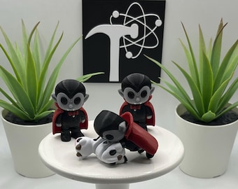 Dracula | 3D Printed | Articulated Flexi Wiggle | ADHD Sensory Aid | Fidget Toy | Keychain Option | Cute Mini Character