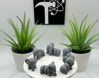 Elephant | 3D Printed | Articulated Flexi Wiggle | ADHD Sensory Aid | Fidget Toy | Keychain Option | Cute Mini Animal