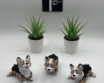 Corgi 3D Printed Dog | Dog Lover Gift | ADHD Autism Sensory Toy | Classroom Calm Down Toy | Articulated Corgi Dog | Dog Desk Toy