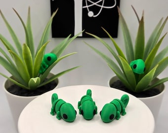 Chameleon | 3D Printed | Articulated Flexi Wiggle | ADHD Sensory Aid | Fidget Toy | Keychain Option | Cute Mini Animal