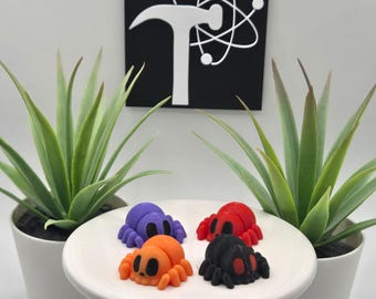 Araña / Impresa en 3D / Articulada Flexi Wiggle / Ayuda sensorial para TDAH / Juguete antiestrés / Opción de llavero / Lindo mini animal