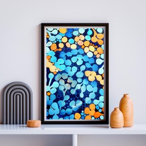 Blue and Orange Botanical Watercolor 9x12 Archival Matte Fine Art Print ...