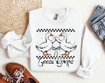 Unisex Goose Hoodie, Animal Lover Crewneck, Goose Bumps Sweatshirts, Funny Sweatshirts, Silly Goose Shirt, Birthday Gift, Gift for her