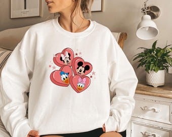 Disney Valentine Sweatshirt, Mickey and Friends Valentine Sweatshirt, Heart Hoodie, Cute Valentine's Day Sweatshirt, Gift for her