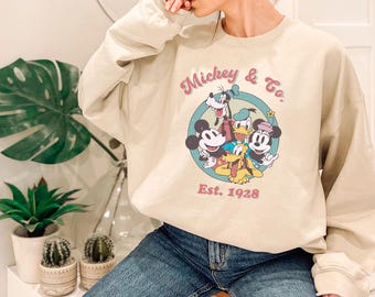 Mickey & CO 1928 Sweatshirt, Mickey And Friends Sweatshirt, Disneyworld Shirt, Family Vacation Sweatshirt, Family Disney Gift Sweatshirt